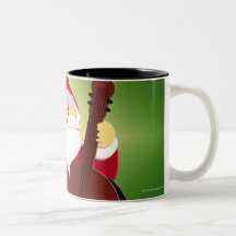 Painting of Santa Claus playing cello with Mug