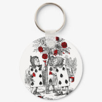 Painting the Roses Red keychains