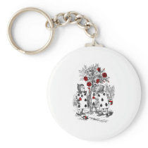 Painting the Roses Red Keychain
