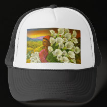 Painting Woman With Cala Lilies Art - Multi hats