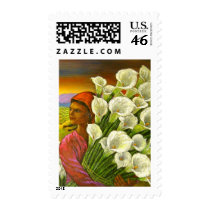 Painting Woman With Cala Lilies Art - Multi postage
