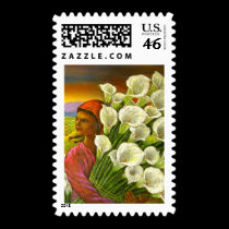 Painting Woman With Cala Lilies Art - Multi postage