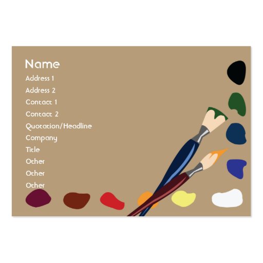 Paints - Chubby Business Card Templates (front side)