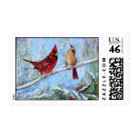 Pair of Cardinals Postage Stamps