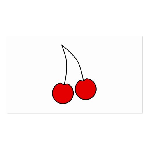 Pair of Cherries. Black, Red and White. Business Cards (back side)