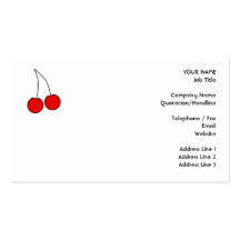 Pair of Cherries. Black, Red and White. Business Cards