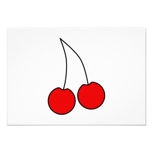 Pair of Cherries. Black, Red and White. Personalized Announcements