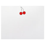 Pair of Cherries. Black, Red and White. Personalized Letterhead
