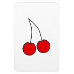 Pair of Cherries. Black, Red and White. Vinyl Magnets