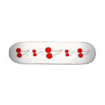 Pair of Cherries. Black, Red and White. Custom Skate Board