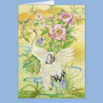 Pair of Cranes Blank Greeting Card cards