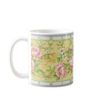 Pair of Cranes Floral Mug