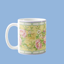 Pair of Cranes Floral Mug mugs