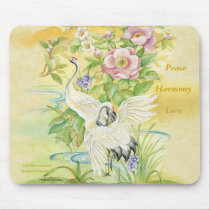 Pair of Cranes Harmony Mousepad mousepads
