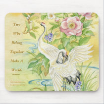 Pair of Cranes Two Who Belong Together Mouse Pad mousepads