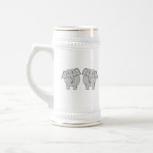 Pair of Cute Elephants. Couple. Mugs