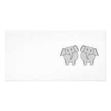 Pair of Cute Elephants. Couple. Photo Card