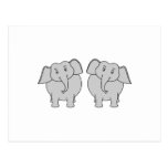 Pair of Cute Elephants. Couple. Postcards