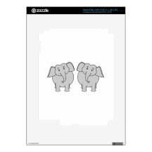 Pair of Cute Elephants. Couple. Skin For iPad 3