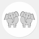 Pair of Cute Elephants. Couple. Stickers