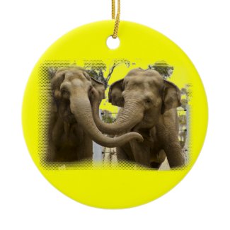Pair of Elephants Yellow