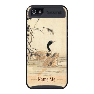 Pair of Geese with Camellias vintage japanese art iPhone 5 Cover