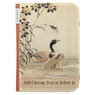 Pair of Geese with Camellias vintage japanese art Kindle 3G Case