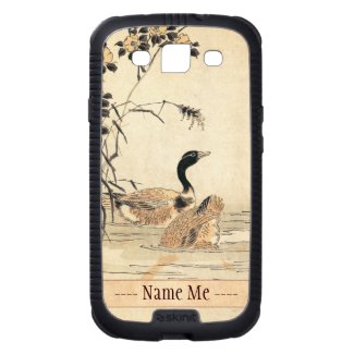 Pair of Geese with Camellias vintage japanese art Galaxy S3 Covers