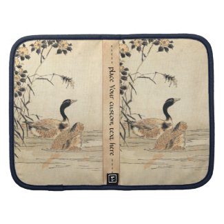 Pair of Geese with Camellias vintage japanese art Organizers