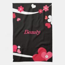 Pair of hearts and flowers american mojo kitchen towels