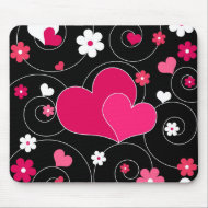 Pair of hearts mousepad