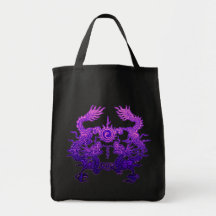 Pair of Purple Dragons on Gifts and Apparel Canvas Bags
