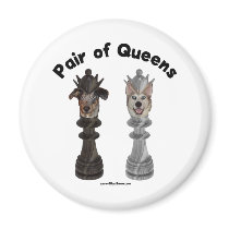 Pair of Queens Chess Dogs Refrigerator Magnet