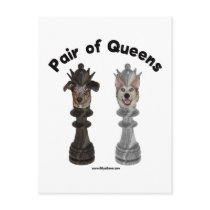 Pair of Queens Chess Dogs Postcard