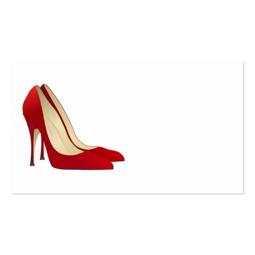 pair of red high heel pumps business card (front side)