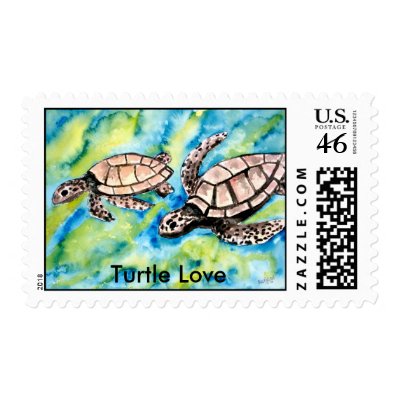 Turtle Love postage stamps