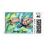 pair of sea turtles Turtle Love postage stamps