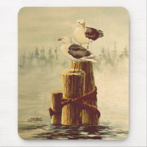 PAIR of SEAGULLS by SHARON SHARPE mousepads