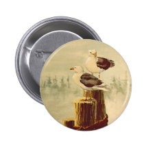 PAIR of SEAGULLS by SHARON SHARPE Pin