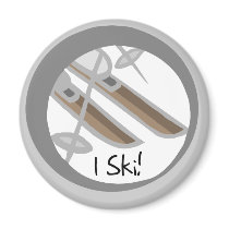 Pair of Skis I Ski T-shirts and Gifts magnets by sport_shop Pair of Skis I Ski T-shirts and Gifts magnets