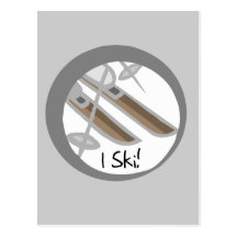Pair of Skis I Ski T-shirts and Gifts Postcards