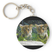 Pair of Tiger Cubs Portrait Key Chains