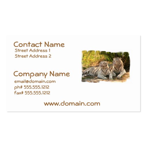 Pair of White Tigers Business Cards (front side)