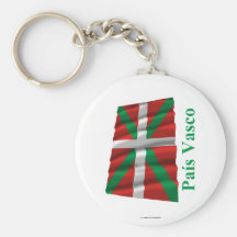 País Vasco (Euskadi) waving flag with name Key Chain