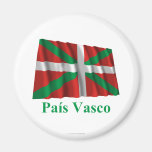País Vasco (Euskadi) waving flag with name Refrigerator Magnets