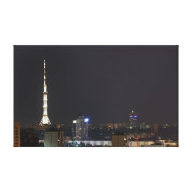 Paisaje urbano de la noche de Kiev Impresiones En Lona Estiradas