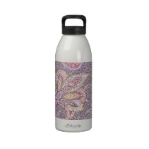 Paisley and flower pattern reusable water bottle