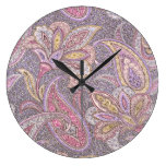 Paisley and flower pattern wallclocks
