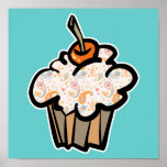 paisley and hearts cupcake print