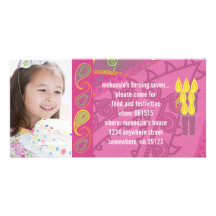 Paisley Birthdy Photo Invitation Personalized Photo Card